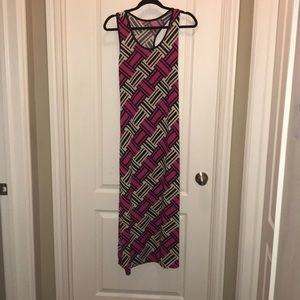 Pink black and cream maxi dress